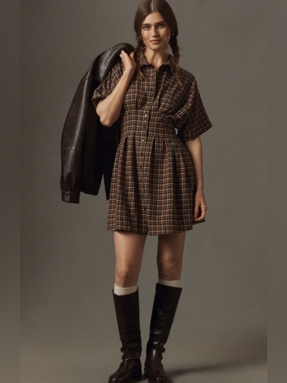 Anthropologie x Exquise Tobie Mini Shirt Dress Size XL NWT - Picture 3 of 14